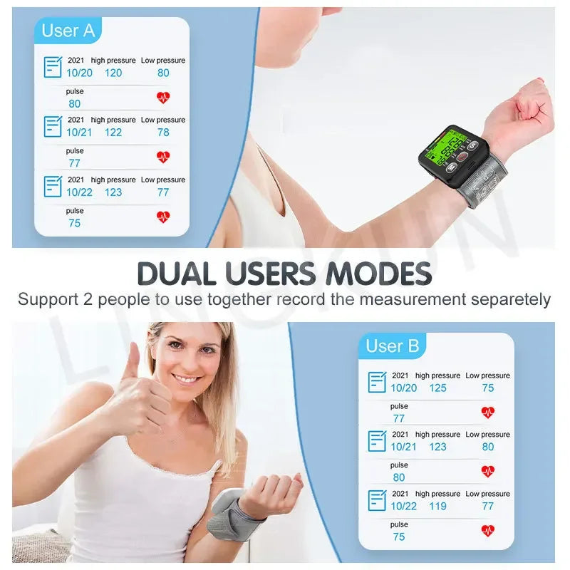 English Voice Wrist Blood Pressure Monitor - Digital Sphygmomanometer