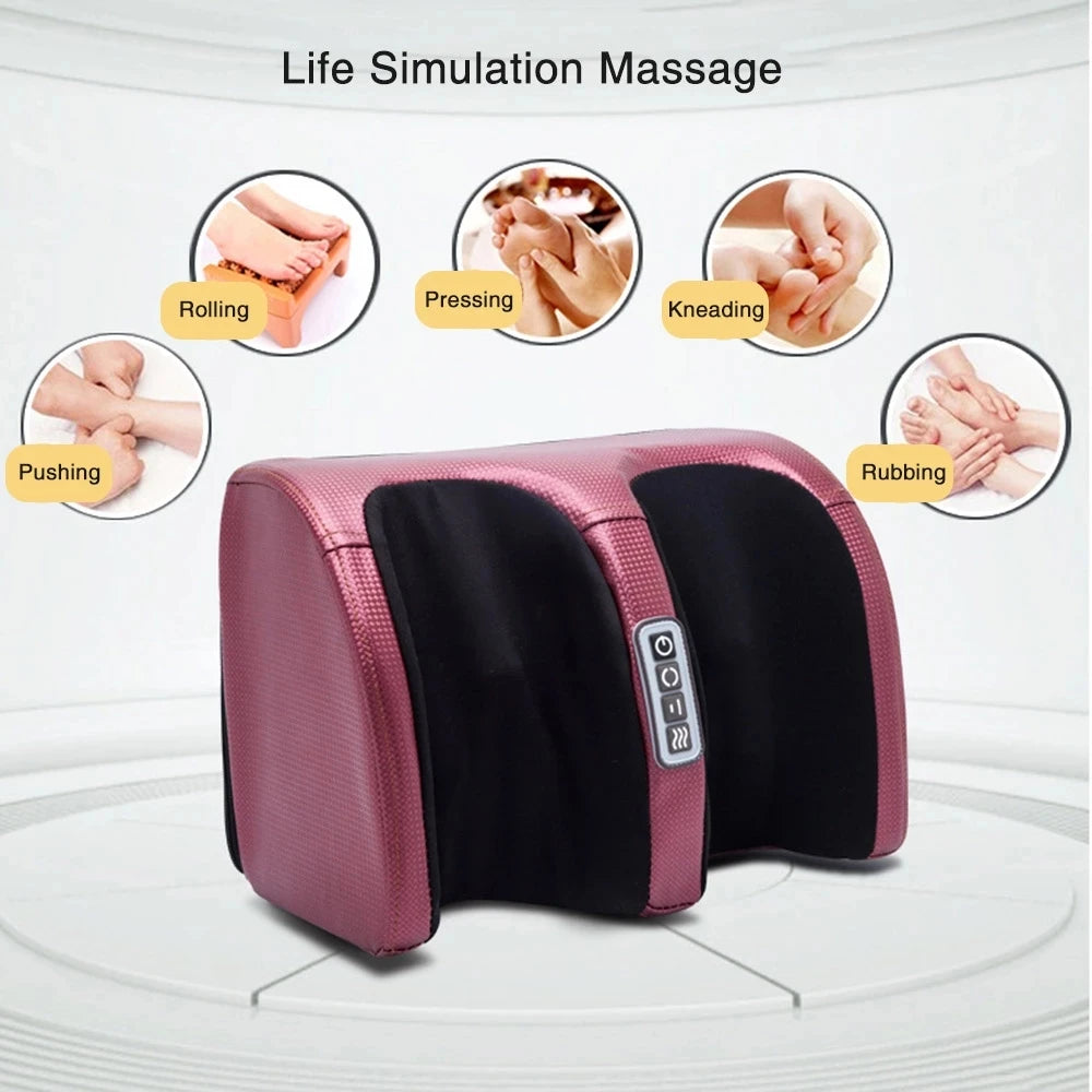 Electric Foot Massager Shiatsu Kneading Deep Tissue Relax Heated Roller   Vibrator Machine