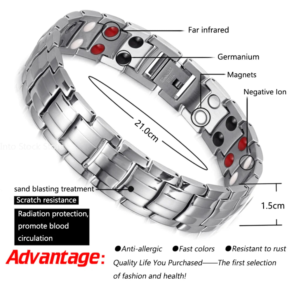 Fashion Jewelry Healing FIR MaFashion Jewelry Healing FIR Magnetic Titanium Bio Energy Bracelet:gnetic Titanium Bio Energy Bracelet For Men Blood Pressure Accessory Women Bracelets Gifts