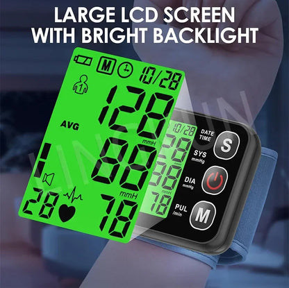 English Voice Wrist Blood Pressure Monitor - Digital Sphygmomanometer