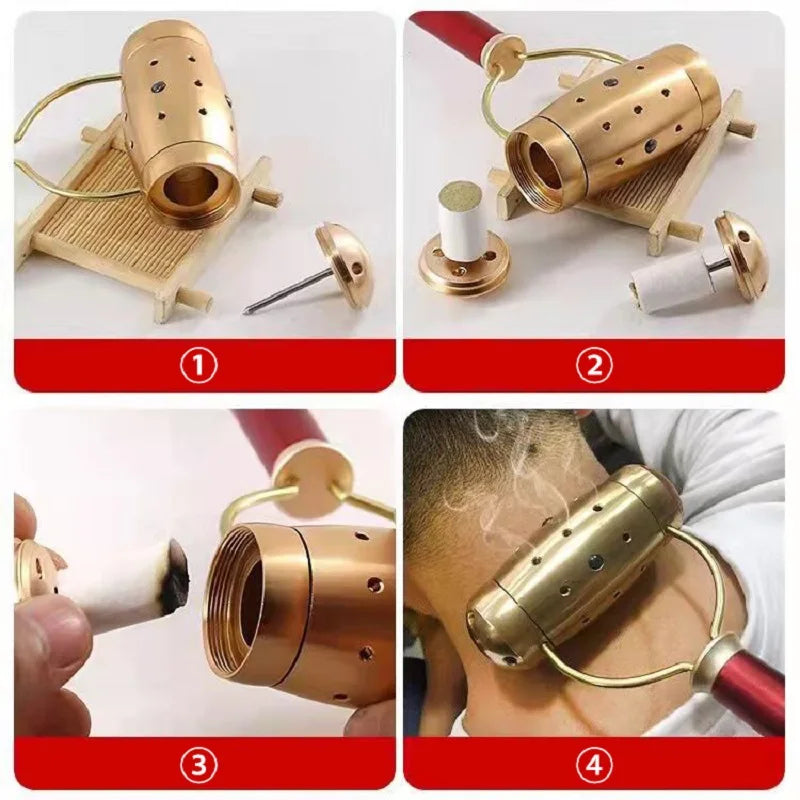 Moxibustion Massotherapy Tool Moxa Stick Burner Lodestone Rolling Beauty Massage Warm Compress Acupuncture Meridian Therapy