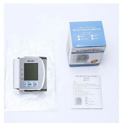 Smart LCD Screen English Voice Broadcast Wrist Blood Pressure Monitor Digital Automatic BP Tonometer Heart Rate Sphygmomanometer