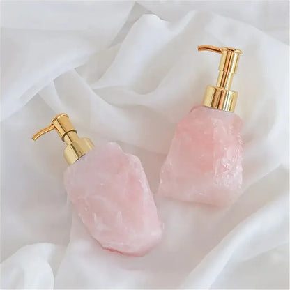 Natural Raw Stone Bath Press Powder Crystal Bottle Light Luxury Jade Shower Gel Bottle Crystal Perfume Press Bottle