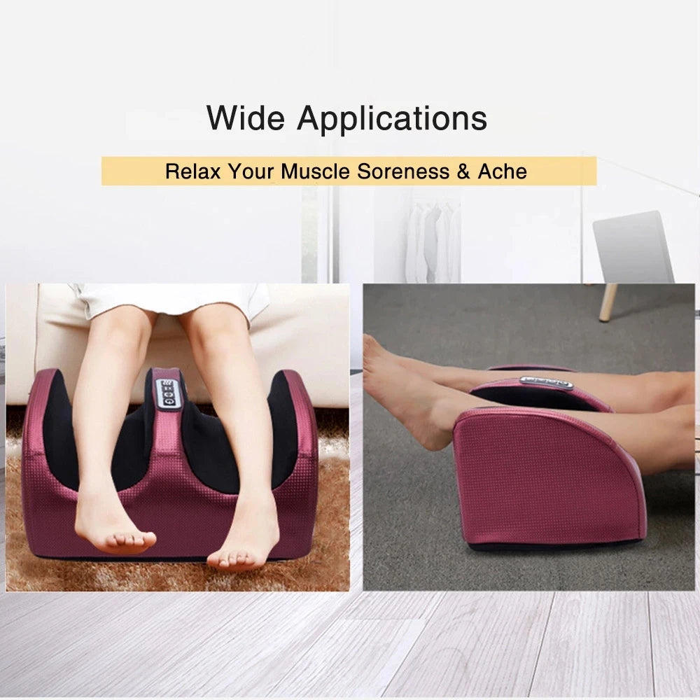 Electric Foot Massager Shiatsu Kneading Deep Tissue Relax Heated Roller   Vibrator Machine