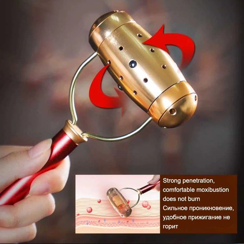 Moxibustion Massotherapy Tool Moxa Stick Burner Lodestone Rolling Beauty Massage Warm Compress Acupuncture Meridian Therapy