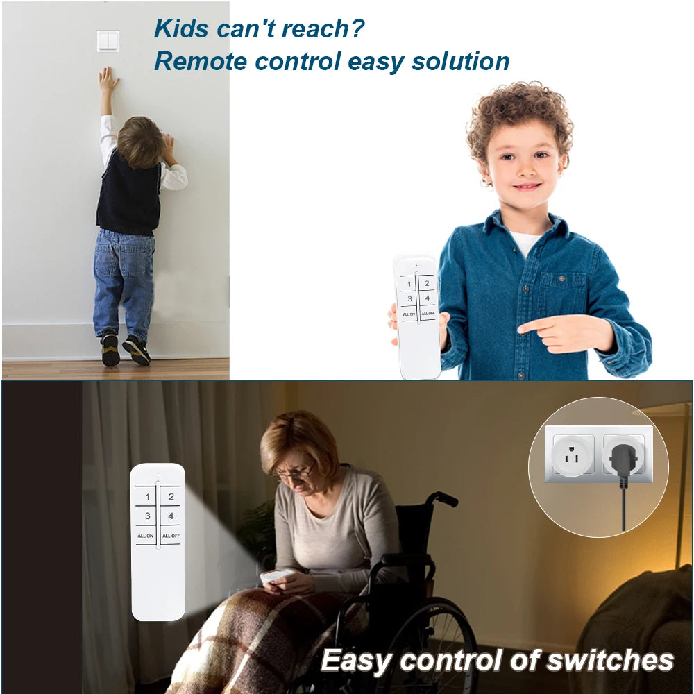 SIXWGH Smart Socket wifi US Plug ,2.4G Remote Control,Home Appliance eWelink App Control Timing,Works with Google Home Alexa