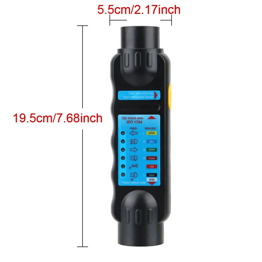 12V 7 Pin Car Towing Light Tester Trailer Plug Socket Diagnostic Tools