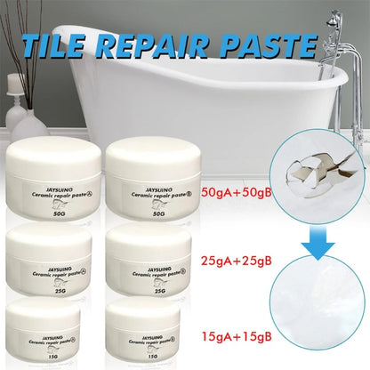 Ceramic Repair Paste Ceramic Bath Basin Fix Filler Tub Tile & Shower Repair Kit White Tile Paste Adhesive Bathtub