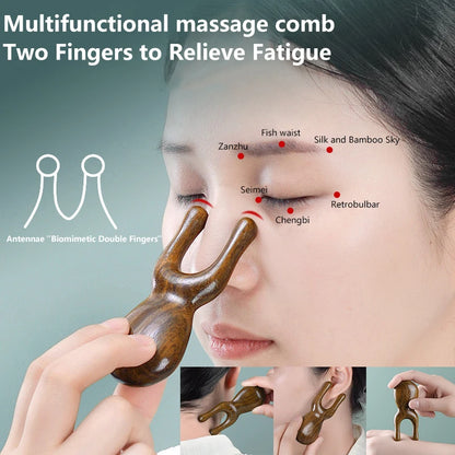 1Pc Body Meridian Massage Comb - Sandalwood Wide Tooth Comb for Acupuncture Therap