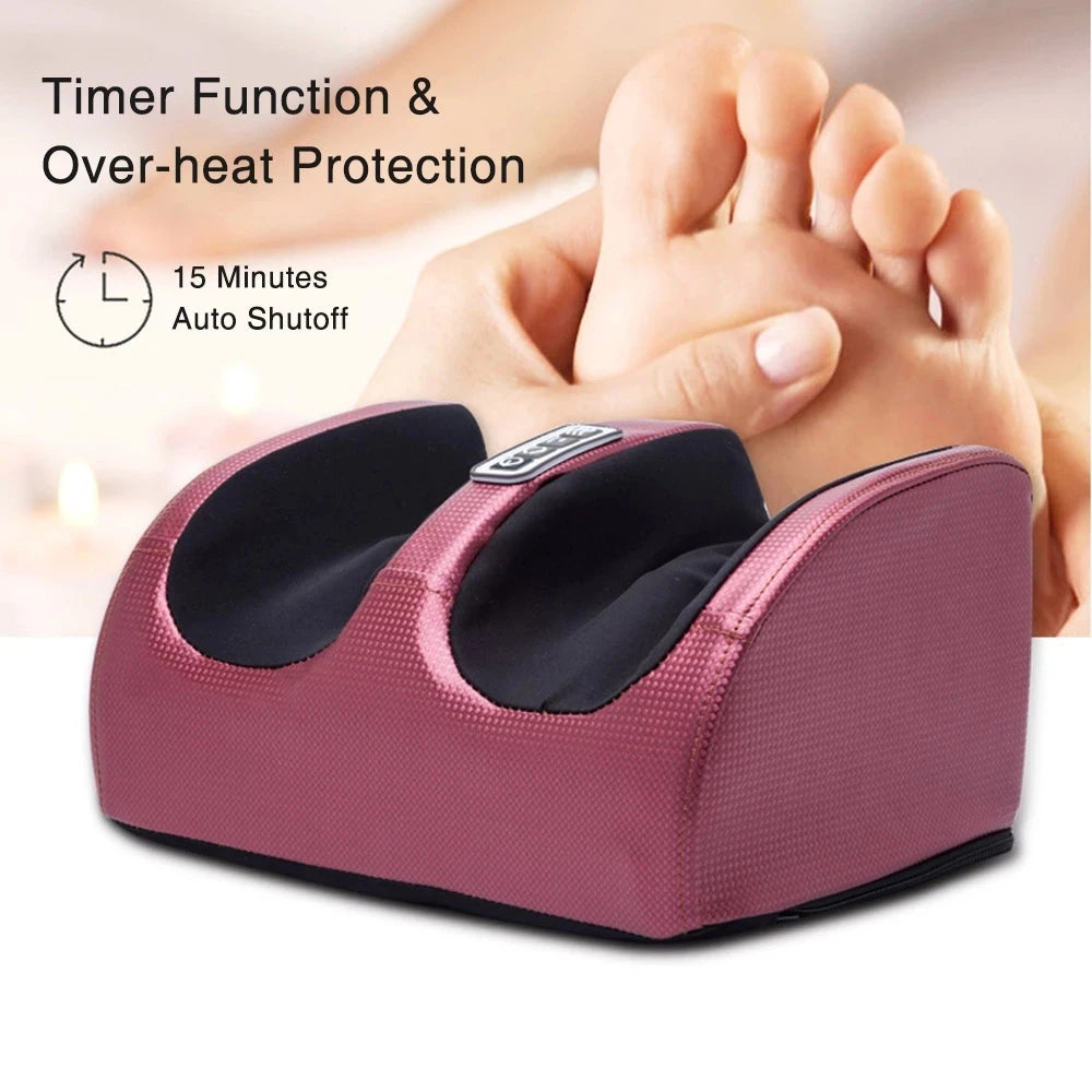 Electric Foot Massager Shiatsu Kneading Deep Tissue Relax Heated Roller   Vibrator Machine