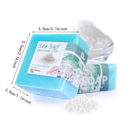 Natural sea salt soap, 3.5 oz each, for all skin types,  organic goat milk, body/face/hand cleansing skin care products