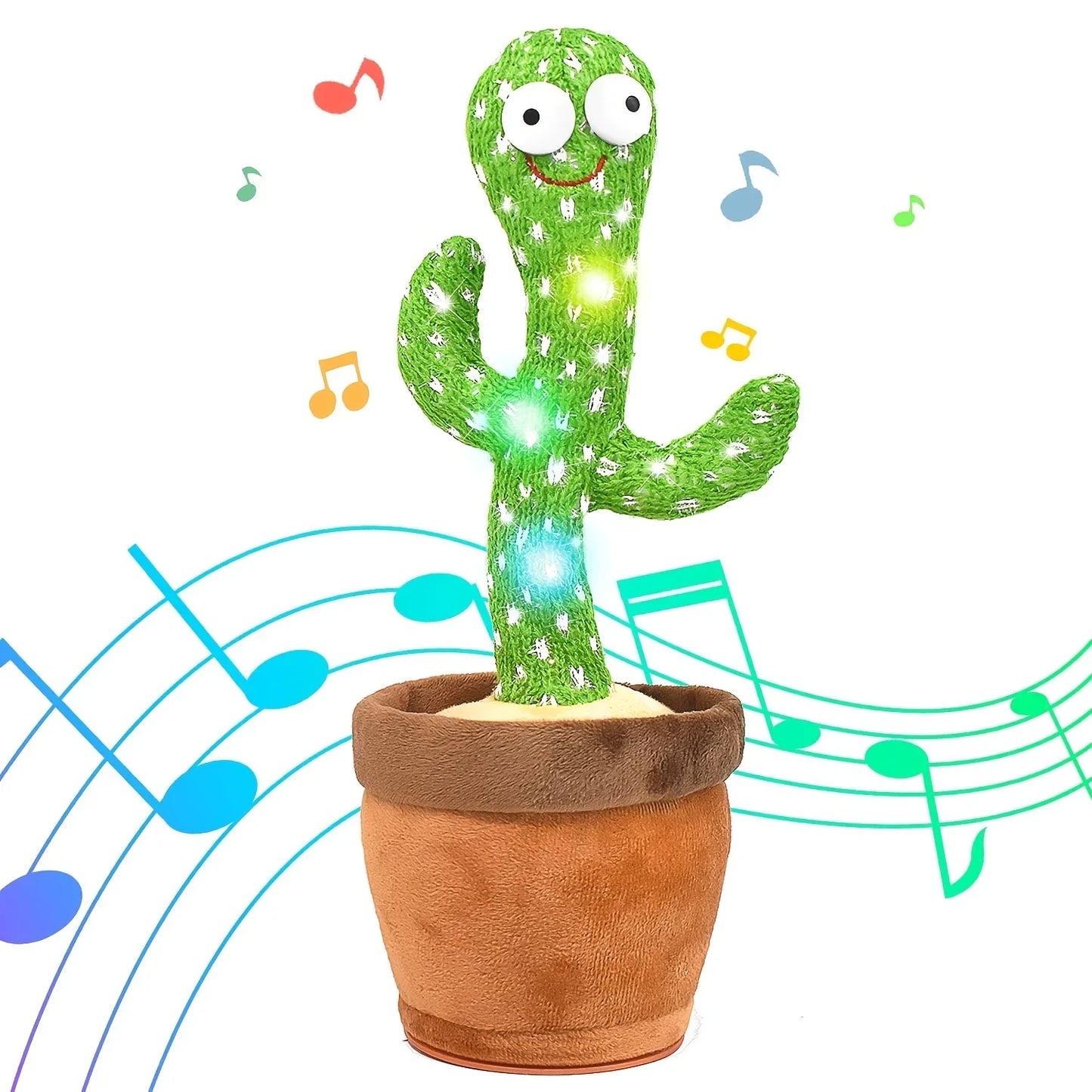 Rechargeable Dancer Cactus Glowing Dancing Electronic Plush Toys Can Sing Record Lighten for Baby Toy Education Funny Gift